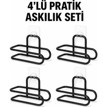 Just Cheap Store Siyah Metal Wc Kağıtlık Yapışkanlı Duvar Tipi Tuvalet Kağıdı Tutucu Seti 4 Adet