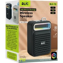 Blic Bls-75 Bluetooth Hoparlör 7W – Rgb Işıklı – Tws Stereo – Usb/tf Destekli Kablosuz Speaker