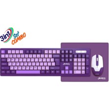 Hietech Kablosuz 3in1 Set Ergonomik Klavye Mouse Mousepad Set -2.4ghz USB Alıcılı Sessiz Klavye Seti