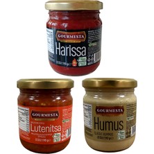 Çınar Food 3'lü 210 cc Meze Set (Lütenitsa + Harissa + Klasik Humus)