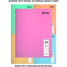 Mynote Text Pastel Defter A4 40 Yaprak Çizgili 5 Adet