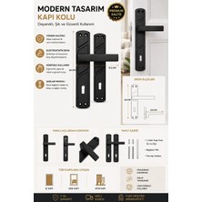 Gümüş Lüx Lama Aynalı Kapı Kolu ( Oda ) Mat Siyah