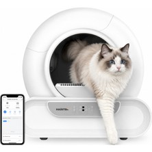 Haustier MSP08 Akıllı Otomatik Kedi Tuvaleti, Uzaktan Kontrol, 65lt Hazne, 9lt Çöp haznesi-İyonizer Kötü Koku Giderici, Ağırlık sensörlü
