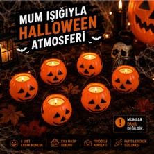 Bkmc 🥇 6'lı Halloween Kabak Mumluk Seti – Cadılar Bayramı Dekoru, Mini Kabak Mumluk, Masa ve Parti Süsü Seti