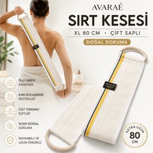 Avaraé Sırt Kesesi XL 80 cm Çift Saplı Dokuma Hamam Kesesi Vücut Sırt Lifi Peeling Kadın Erkek
