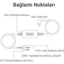 PT01 D8 / D10 Uyumlu Mini USB Park Modu Bağlantı Kiti Akü Sigorta Park Modunda Kayıt Için Bağlantı Kablosu
