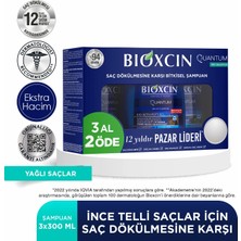 Bioxcin Quantum 3 al 2 öde Saç Dökülmesine Karşı Yağlı Saçlar İçin Şampuan
