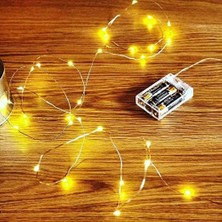 Peri LED Metre Gün Işığı Sarı Renkli Pilli Dekoratif Aydınlatma Süsleme Parti Sarı LED Işık Yılbaşı LED Işık Süsleme Dekorasyon Işığı Şerit Aydınlatma LED (Günışığı, 5)