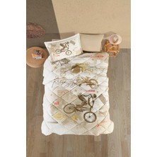Clasy Ranforce %100 Pamuk Tek Kişilik Uyku Seti Sport Bej
