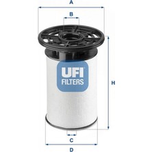 Ufi Dpmix-Hb Yakit Filtresi Ducato 2.3 F1A 16 Euro6 140/160PS - Alfa Romeo Giulia 2.2d 15