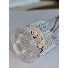 TeknoKapsül 10'lu Paket Dekoratif Yuvarlak Tente Içi(Kasasız) LED Armatür 12V - Beyaz Işık (6500K)