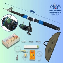 Albastar Tam Takım Hobi Master Kıyı Olta Seti 360 CM - İp Misinalı TTS120 Yüksek Dayanıklılık  – 360 CM - TTS120