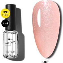 Momo Professional Kalıcı Oje S008, Simli Açık Yavruağzı, 4 ml