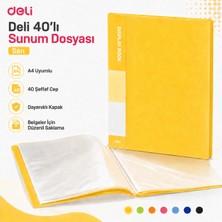 Deli A4 40'lı Sunum Dosyası 40 Şeffaf Cepli Display Book Evrak Belge ve Proje Dosyası