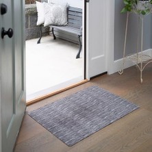TeknoKapsül Sohome Ultra Ince Iç Mekan Kapı Paspası Mutfak Paspası, Düşük Profilli Lekeye Dayanıklı Kaymaz Tasarım, Makinede Yıkanabilir, 24" x 35", Gri