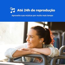 TeknoKapsül Tws Kablosuz Bluetooth Kulaklık, Mikrofonlu, Bar Tasarımlı, Ipx4 ve 24 Saatlik Toplam Güç Kaynağı, Beyaz TAT1109WT/00