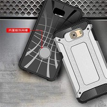 TeknoKapsül Galaxy C5 Pro ile Uyumlu Çift Katman Koruyucu Crash Military Tank Kılıf - Mavi
