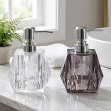 TeknoKapsül 1 Adet Akrilik Sıvı Sabunluk Seti (200 Ml) - 2 Farklı Renkli Kırılmaz Şeffaf Banyo ve Mutfak Düzenleyici Şık Losyon ve Sabun Pompası Organizer (Asorti)