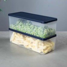 TeknoKapsül Derin Dondurucu Saklama Kabı Seti, Şeffaf, 1X3L-2X2L-2X1L, 5 Parça, Kapaklı