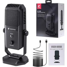 TeknoKapsül Yanmai Profesyonel USB Condenser Mikrofon – 4 Yönlü Direktif, 20Hz-20KHz Frekans, Kulaklık Çıkışı, Tek Tuş Sessize Alma, Ses Ayarı, 15MM Stand Uyumlu SF-900