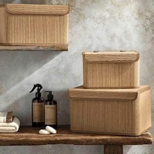 TeknoKapsül Gina Bambu Saklama Kutusu 33X23X20 cm Açık Kahverengi