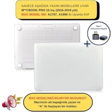 TeknoKapsül MacBook Pro 15 Mat Kılıf A1707 A1990 Uyumlu Sert Tpu Kılıf Ince Hafif Koruyucu Kapak 2016-2019 Şeffaf