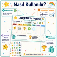 Antiola Zinciri Kırma Alışkanlık Panosu | Ödevini Yap, Dişini Fırçala | A4 Boyutunda Haftalık Takip Çizelgesi | Kendin Yap Cırt Cırt Stickerli