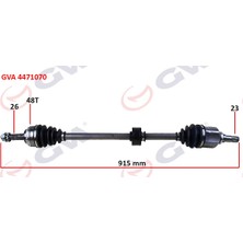 GVA Dpmix-Hb Komple Aks Sağ Toyota Corolla 1.4l 1.6l 4zz-Fe 3zz-Fe ZZE120 ZZE121 Vvti 02-06 Abs Li 26X23 - Abs 48 Diş Komple Boy 915MM