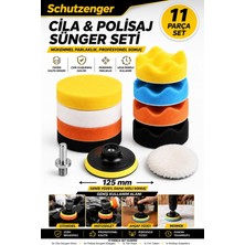 SCHUTZENGER 11 Parça Araç Oto Pasta Cila Parlatma Polisaj Sünger Seti Matkap ve Polisaj Makinalarına Uyumlu Usta Seti