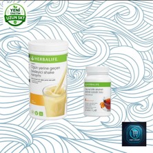Herbalife Formül 1 Besleyici Shake Karışımı 500 G + Çay ve Bitki Ekstreli Aromalı Içecek Tozu Şeftali Aromalı 51 G