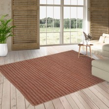 Perhal J90 Kahverengi Kilim – Sade Çizgili Modern Halı Kilim