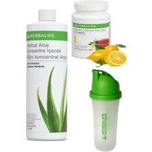 Herbalife Set Aloe Suyu ve Limon Aromalı 50 gr Çay ve Shaker