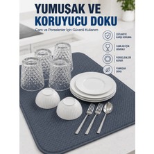 Astraltech Su Emici Bulaşık Kurutma Matı Kaydırmaz ve Yumuşak Dokulu Kurutmalık