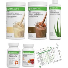 Herbalife Shake Çikolata+Vanilya + Şeftali Çay + Aloe Vera + Thermo Complete + Diyet Listesi Hediye