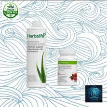 Herbalife Herbal Aloe Konsantre Içecek 473 ml + Çay ve Bitki Ekstreli Aromalı Içecek Tozu Aromalı 51 G
