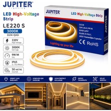 JUPITER Jupıter LE220 S 220V50 Metre Neon Şerit LED 3000K Günışığı 9W/METRE IP65 Iç/dış Mekan