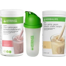Herbalife Yeni Ahududu Shake 550 gr + Vanilya Shake 550GR + Shaker Hediye