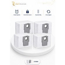 RotRever Roborock S8 / S8+ / S8 Sonic / S8 Pro Ultra / S8 Pro / S8 Pro+ Toz Torbası Yedek Parça 4 Adet