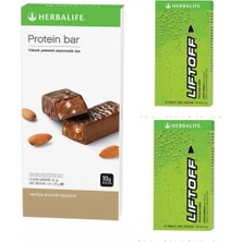 Herbalife Liftoff® Efervesan Içecek Limon Aromalı(2kutu)-Protein Bar Vanilya Aromalı Bademli 14'lü Paket