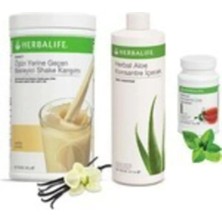 Herbalife 3'lü Set Shake Vanilya 550 gr Aloe Konsantre Içecek 473 ml Konsantre Çay Klasik 51 G
