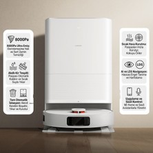 Xiaomi 7000PA Akıllı Robot Süpürge ve Mop Otomatik Toz Boşaltma Paspas Yıkama Kurutma Lds Navigasyon