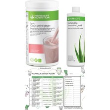 Herbalife Shake Ahududu Aroma 550GR + Aloe Vera Içecek 473 ml + Diyet Listesi