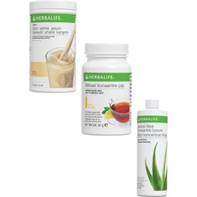 Herbalife Shake 1 Adet Vanilyalı 1 Adet Şeftali Çay 50 gr ve 1 Adet Herbal Aloe Içecek