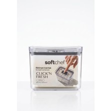Proalet Softchef Click'n Fresh Hava Geçirmez Dikdörtgen Plastik Erzak Kabı 1500 ml - Vakumlu Tek Tuş Kapaklı Şeffaf Plastik Bakliyat, Un ve Şeker Saklama Kabı, Bpa Içermez (10,5X16X12,5CM)