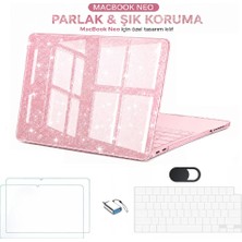 MobaxAksesuar Macbook Neo 13 Inç A18 Pro A3404 Kılıf +2ADET Ekran Koruyucu +Otg +Klavye Koruyucu