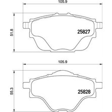 Brembo Dpmix-Hb Arka Fren Balatasi Astra L-Grandland-C4 Grand/spacetourer-C5 AIRCROSS-P508-P5008-P308-P3008-DS4-DS7 290MM