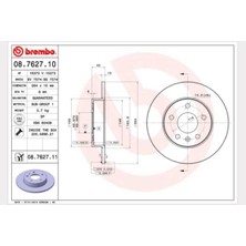 Brembo Dpmix-Hb Arka Fren Aynasi Astra H-Combo C 02- Meriva A-B 03- Astra G 1.8-2.0 98- Zafira A 264X10X5DL