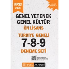 Pegem Akademi Yayıncılık 2026 KPSS Ön Lisans Genel Yetenek Genel Kültür Türkiye Geneli 7-8