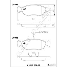 Kale Balata Dpmix-Hb Ön Fren Balatasi Fişsiz Peugeot P106 93-04 P205 87-90 P306 93-01 Citroen Xsara 97-05 Saxo 96-0 3 247MM