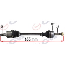 GVA Dpmix-Hb Komple Aks Sol Hyundai I20 1.2l G4LA 08-15 Abs Li 25X25 - Abs 48 Diş Komple Boy 655MM